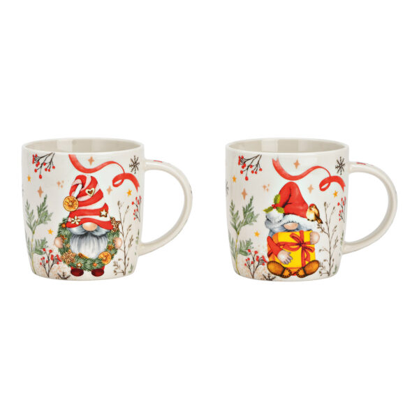Taza gnomo de porcelana de colores, doble pared, (ancho/alto/profundidad) 13 x 10 x 8 cm, 360 ml
