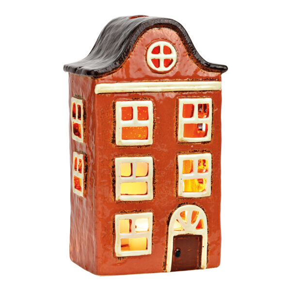 Farol de cerámica para casita de colores (ancho, alto y profundidad) 13 x 22 x 9 cm