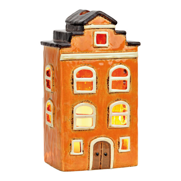 Farol de cerámica para casita de colores (ancho, alto y profundidad) 13 x 22 x 9 cm