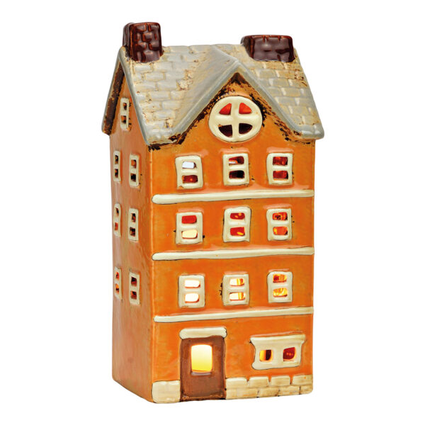 Farol de cerámica para casita de colores (ancho, alto y profundidad) 11 x 22 x 9 cm