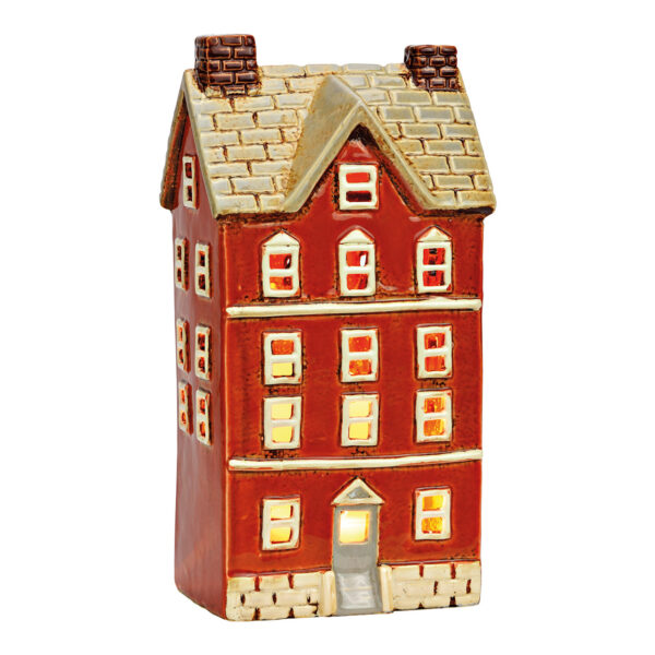 Farol de cerámica para casita de colores (ancho, alto y profundidad) 12 x 24 x 9 cm