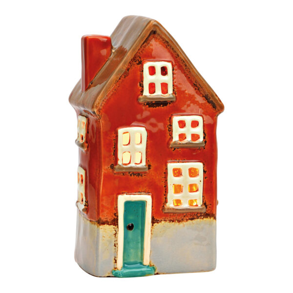 Farol de cerámica para casita de colores (ancho, alto y profundidad) 10 x 18 x 8 cm