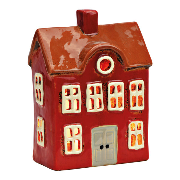 Farol de cerámica para casita de colores (ancho, alto y profundidad) 12 x 17 x 7 cm