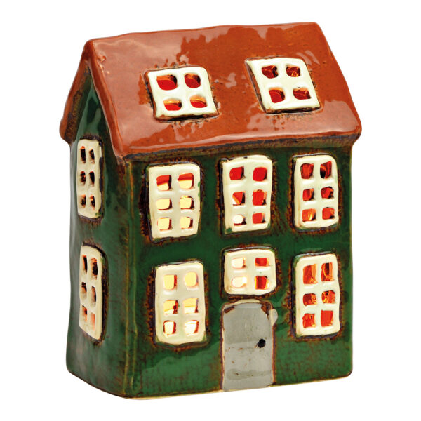 Farol de cerámica para casita de colores (ancho, alto y profundidad) 11 x 15 x 7 cm