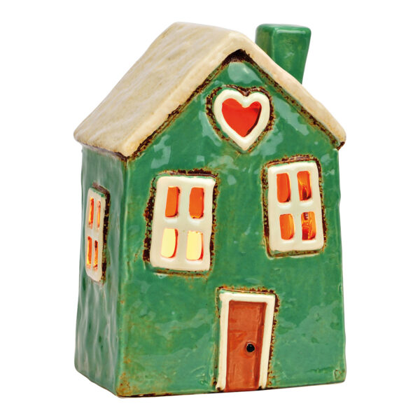 Farol de cerámica para casita de colores (ancho, alto y profundidad) 12 x 18 x 9 cm