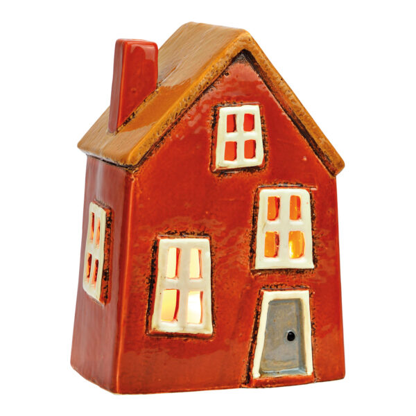 Farol de cerámica para casita de colores (ancho, alto y profundidad) 13 x 18 x 9 cm