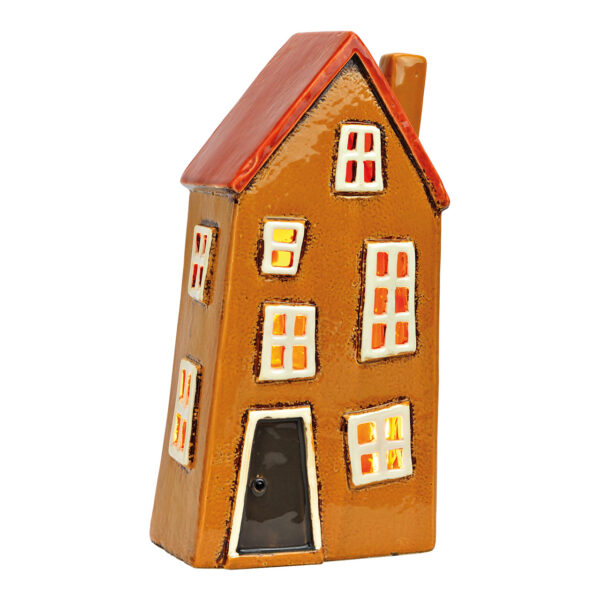 Farol de cerámica para casita de colores (ancho, alto y profundidad) 13 x 26 x 9 cm