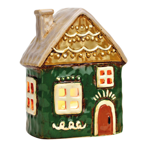 Farol de cerámica para casita de colores (ancho, alto y profundidad) 13 x 17 x 8 cm