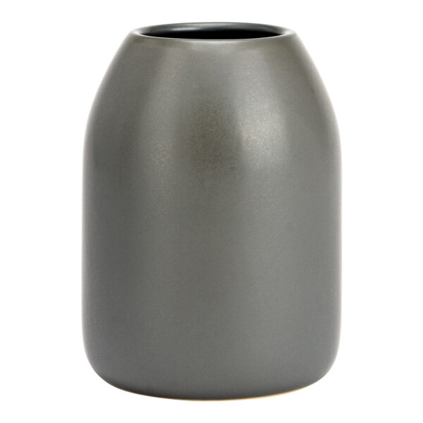 Jarrón de porcelana gris (An./Al./Pr.) 11x14x11cm