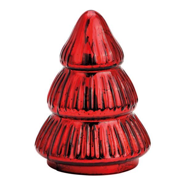 Árbol de Navidad de cristal rojo (An./Al./Pr.) 9x12x9cm
