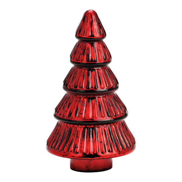 Árbol de Navidad de cristal rojo (An./Al./Pr.) 11x20x11cm