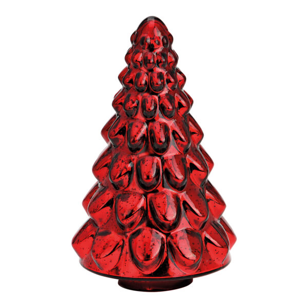 Árbol de Navidad de cristal rojo (An./Al./Pr.) 14x23x14cm