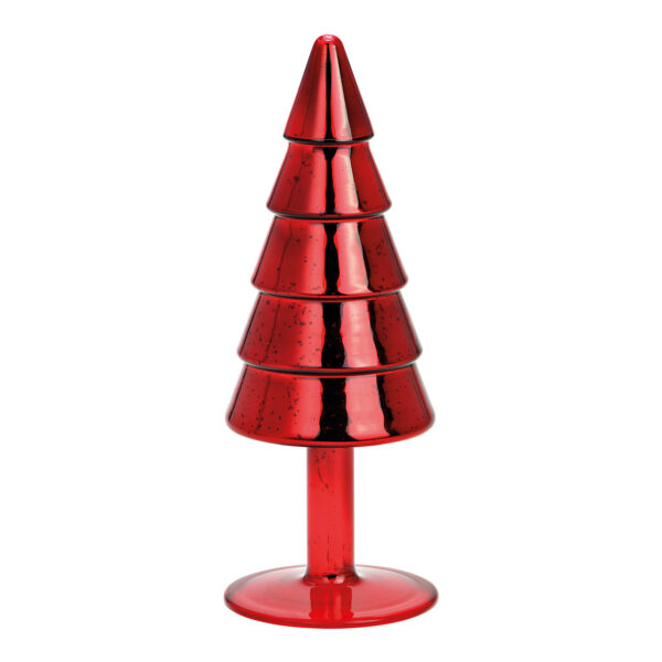 Árbol de Navidad de cristal rojo (An./Al./Pr.) 8x21x8cm