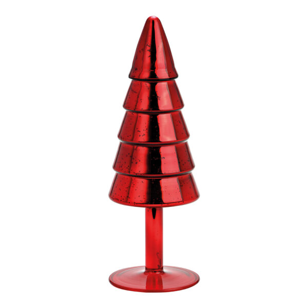 Árbol de Navidad de cristal rojo (An./Al./Pr.) 9x26x9cm