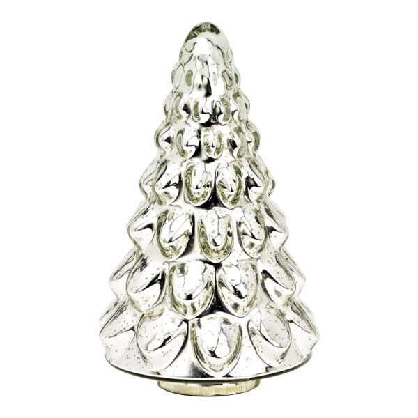 Árbol de Navidad de cristal plateado (An./Al./Pr.) 14 x 23 x 14 cm