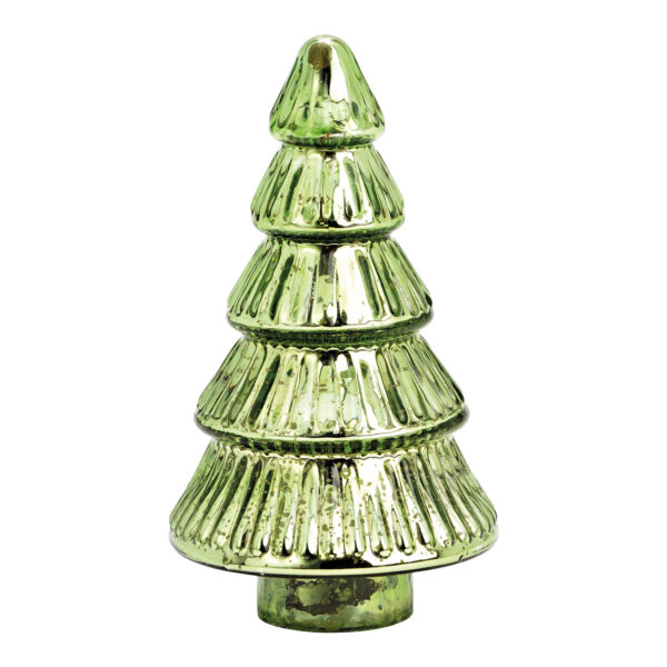 Árbol de Navidad de cristal verde (An./Al./Pr.) 10 x 20 x 10 cm