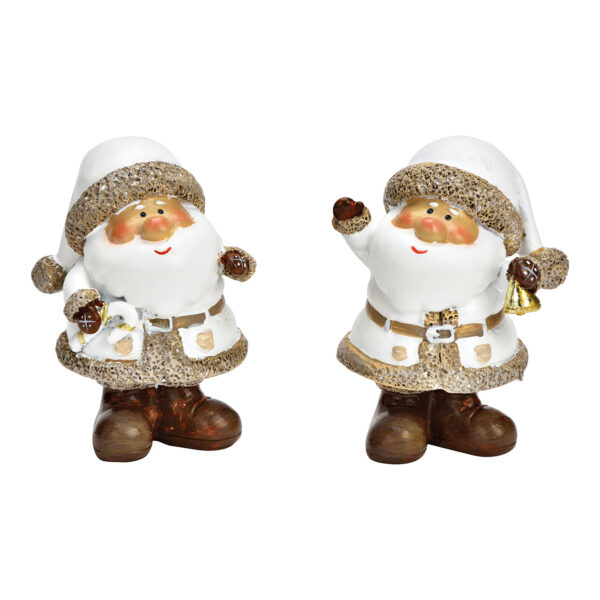 Papá Noel de poli blanco, doble cara, 6 x 9 x 5 cm (ancho x alto x profundidad)