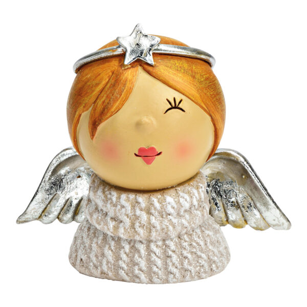 Ángel de poli plata (An./Al./Pr.) 10x9x5cm