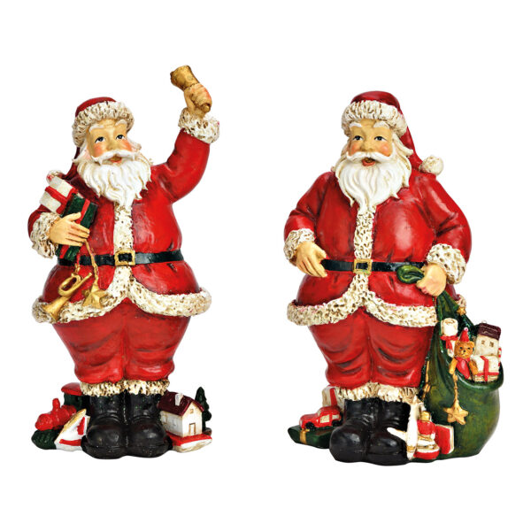 Papá Noel de poliéster rojo, doble cara, 9 x 16 x 6 cm (ancho x alto x profundidad)