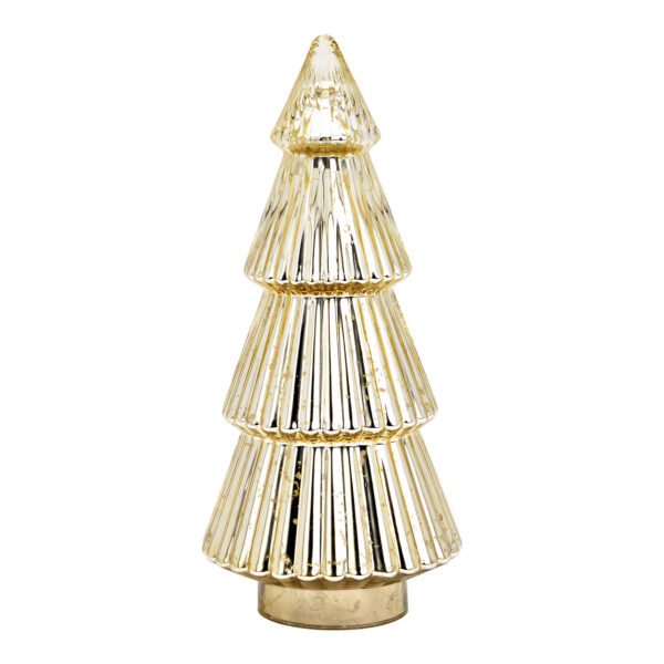 Árbol de Navidad de cristal champán (An./Al./Pr.) 17x38x17cm