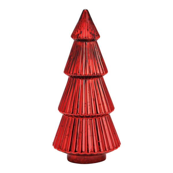 Árbol de Navidad de cristal rojo (An./Al./Pr.) 17x38x17cm