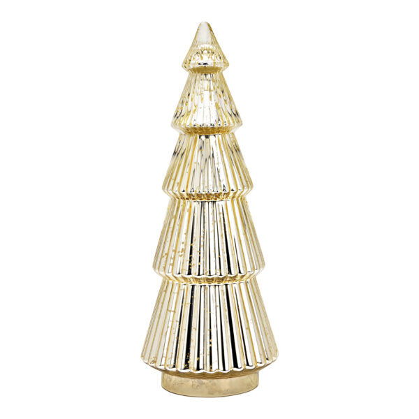 Árbol de Navidad de cristal champán (An./Al./Pr.) 21x54x21cm