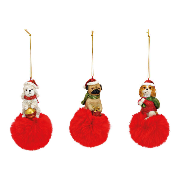 Para colgar para perro de policarbonato rojo, triple pliegue, (An./Al./Pr.) 7x12x7cm