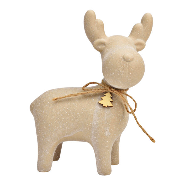 Alce de cerámica beige (An./Al./Pr.) 12x16x6cm