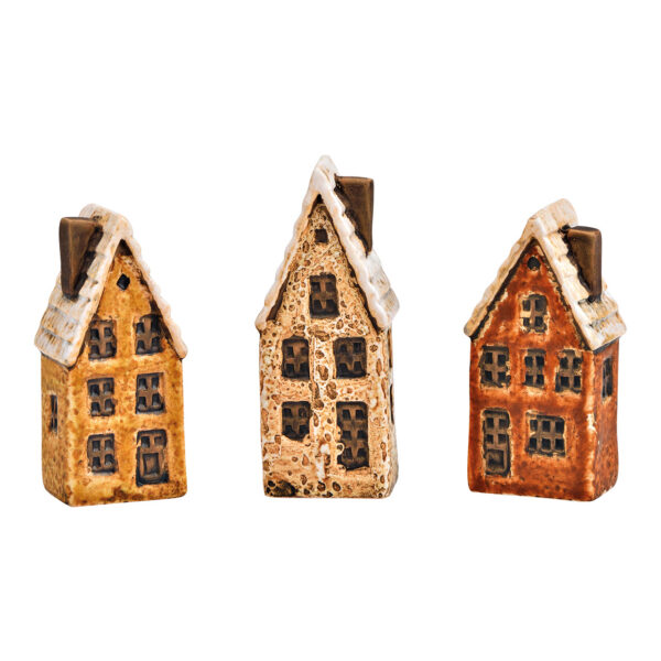 Casa, casa de pueblo de gres natural de 3 piezas, (An./Al./Pr.) 4x10x3cm