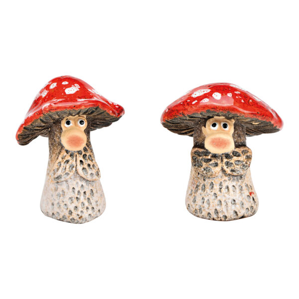 Hongo venenoso, gnomo de gres rojo (ancho/alto/profundidad) 6 x 9 x 6 cm