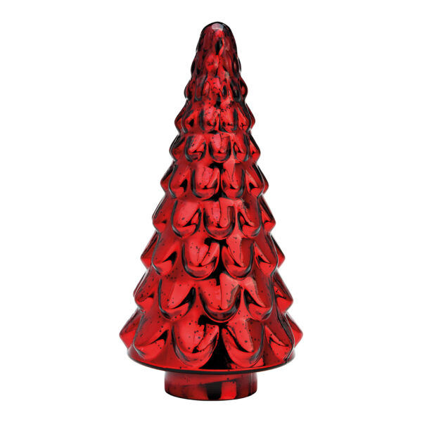 Árbol de Navidad de cristal rojo (An./Al./Pr.) 15x30x15cm