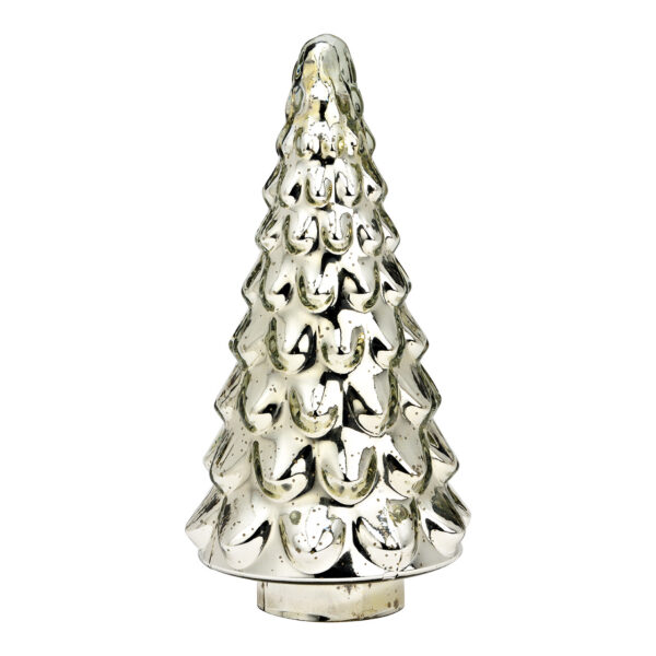 Árbol de Navidad de cristal plateado (An./Al./Pr.) 15 x 30 x 15 cm