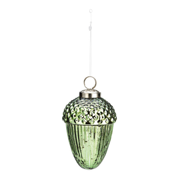 Para colgar navideña piña de cristal verde (An./Al./Pr.) 7x11x7cm
