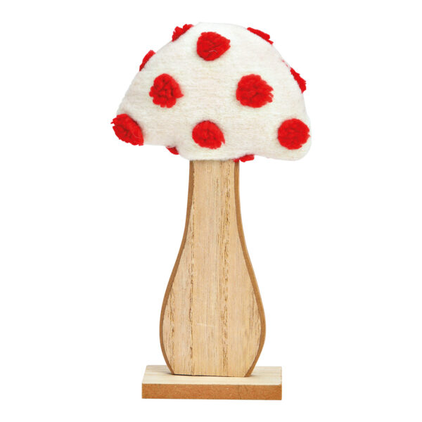 Soporte para setas de madera, poliéster natural, blanco, rojo (ancho/alto/profundidad) 11x20x5cm