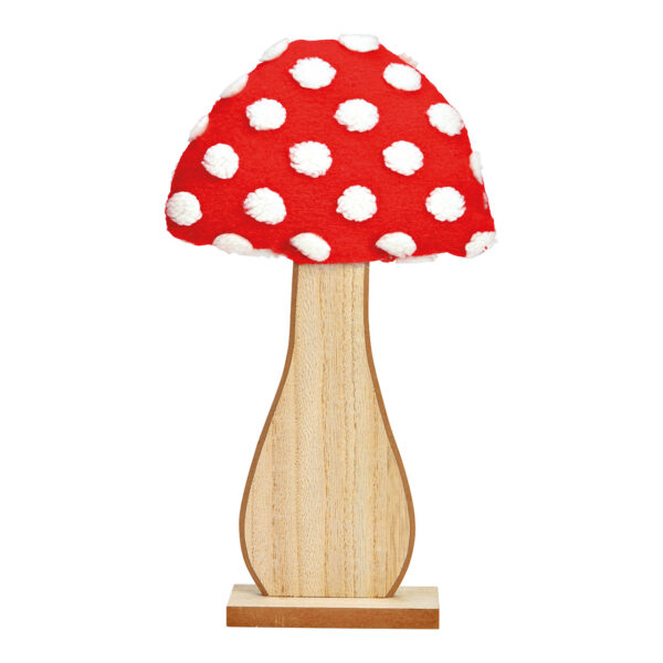 Soporte de madera para setas, natural, rojo, blanco (ancho/alto/profundidad) 19 x 32 x 6 cm