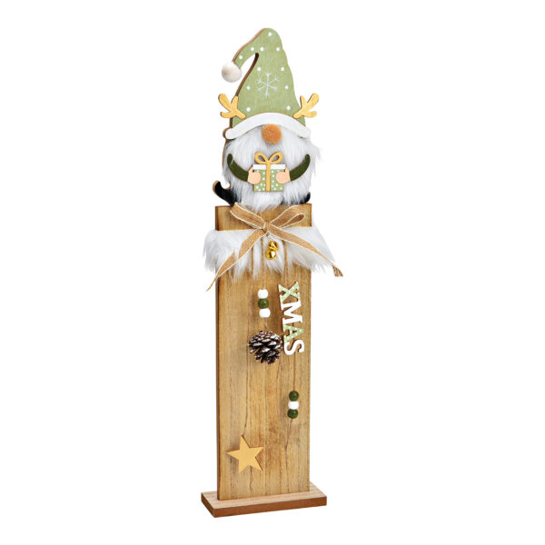 Soporte de madera para gnomos verde (ancho/alto/profundidad) 11 x 46 x 5 cm
