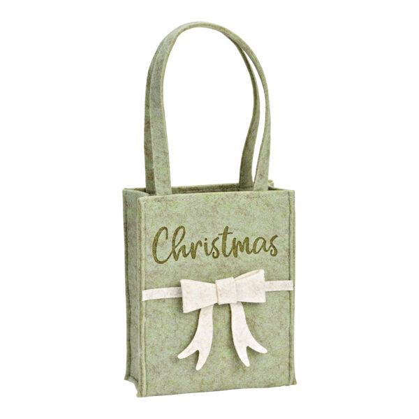 Bolsa navideña de fieltro verde (Ancho/Alto/Fondo) 14x36x7cm