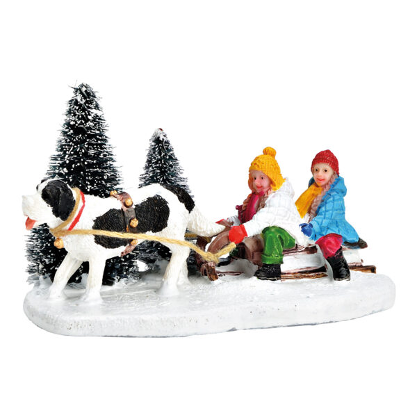 Miniatura de paseo en trineo de policolor (An./Al./Pr.) 10x6x6cm