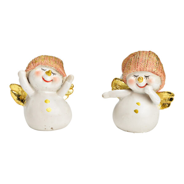 Ángel muñeco de nieve de poli blanco, doble pliegue, (An./Al./Pr.) 4x5x3cm
