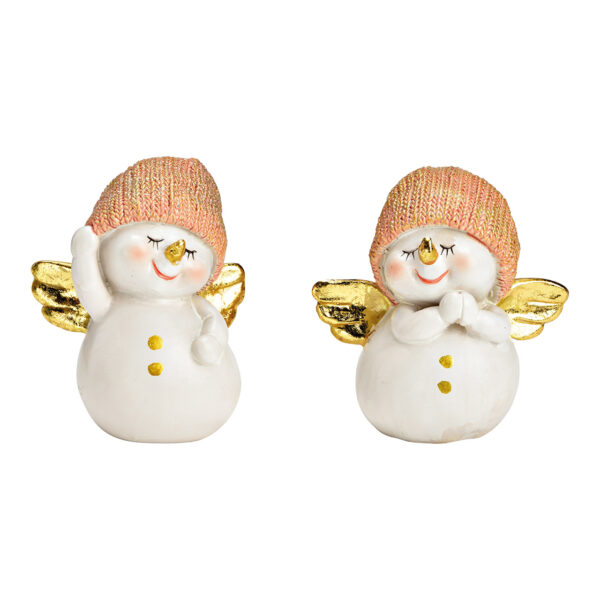 Ángel muñeco de nieve de poli blanco, doble pliegue, (An./Al./Pr.) 6x7x4cm