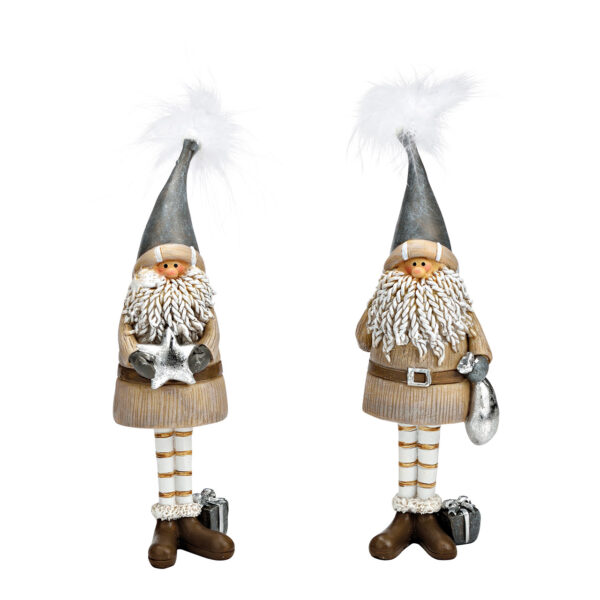 Papá Noel de poli gris, doble cara, (An./Al./Pr.) 5 x 17 x 4 cm