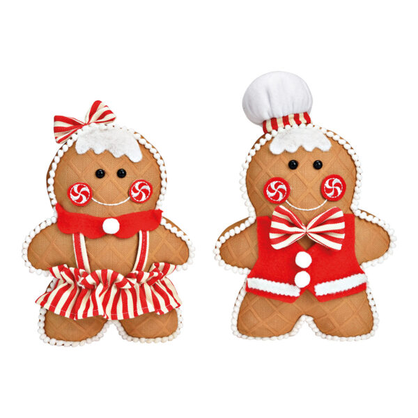 Figura de pan de jengibre hecha de tela marrón, doble pliegue, (An./Al./Pr.) 20x30x9cm