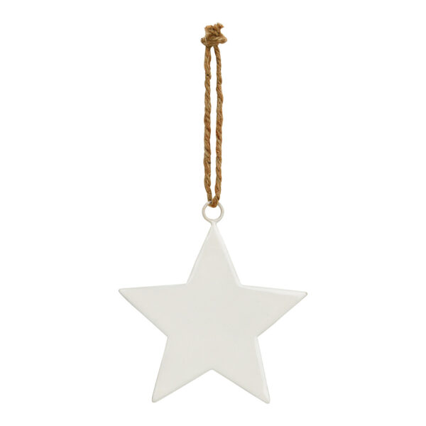 Para colgar estrella de metal color blanco (An./Al.) 10x10cm