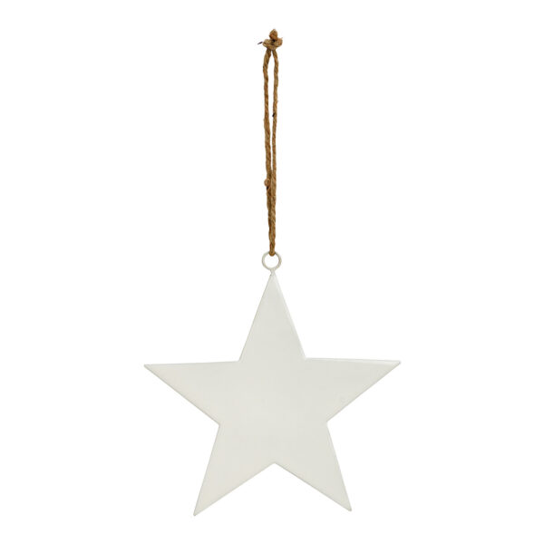 Para colgar estrella de metal color blanco (An./Al.) 15x15cm