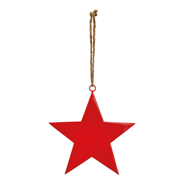 Para colgar estrella de metal color rojo (An./Al.) 15x15cm