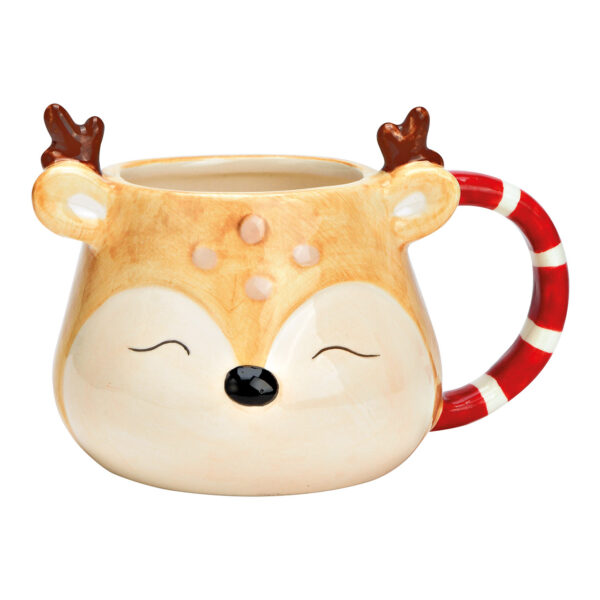 Taza de cerámica con forma de reno en color beige (ancho x alto x profundidad) 14 x 10 x 11 cm 360 ml