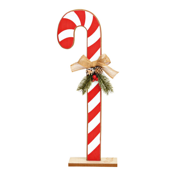 Soporte para bastones de caramelo de madera de álamo rojo, blanco (ancho/alto/profundidad) 13x41x6cm