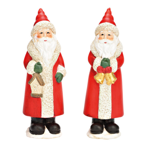 Papá Noel de arcilla roja, 2 surtido, (An./Al./Pr.) 7x21x7cm