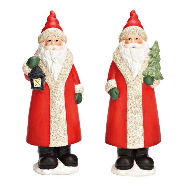 Papá Noel de arcilla roja, 2 surtido, (An./Al./Pr.) 11 x 30 x 9 cm