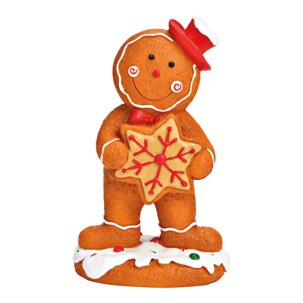 Figura de jengibre de un niño hecha de poliéster marrón (An./Al./Pr.) 9x15x6cm